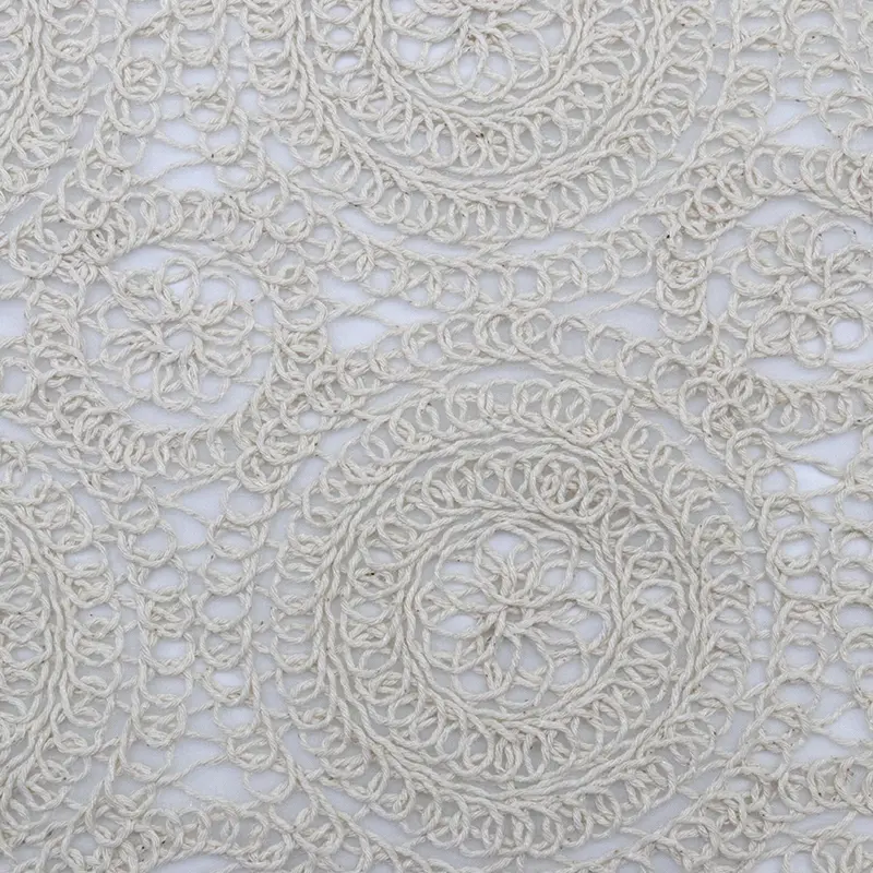 Hot selling polyester cotton guipure lace fabric embroidery geometry luxury lace fabric for clothing10